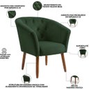 Ver imagem 3 de Jogo 2 Poltronas Estofadas Tecido Veludo Elegante para Sala de Espera Aconchegante Pés de Madeira Re