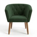 Ver imagem 4 de Jogo 2 Poltronas Estofadas Tecido Veludo Elegante para Sala de Espera Aconchegante Pés de Madeira Re