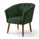 Ver imagem 5 de Jogo 2 Poltronas Estofadas Tecido Veludo Elegante para Sala de Espera Aconchegante Pés de Madeira Re