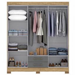 Guarda-roupa Casal Escócia 6 Portas 2 Gavetas Capuccino/onix - Maxel - 3