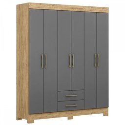 Guarda-roupa Casal Escócia 6 Portas 2 Gavetas Capuccino/onix - Maxel - 2