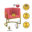 Ver imagem 3 de Poltrona Cadeira Decorativa Lua Recepção Base de Ferro Gold Cor:rosa