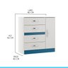 Kit Completo para Quarto Infantil Guarda-roupa Cômoda Mdp Branco Azul 2074 Menu - 5