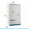 Kit Completo para Quarto Infantil Guarda-roupa Cômoda Mdp Branco Azul 2074 Menu - 4
