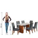 Ver imagem 7 de Conjunto de Mesa Sala de Jantar Ripada Tampo com Vidro Santiago 1,60m 6 Cadeiras Grécia Dobuê