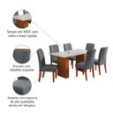 Ver imagem 5 de Conjunto de Mesa Sala de Jantar Ripada Tampo com Vidro Santiago 1,60m 6 Cadeiras Grécia Dobuê