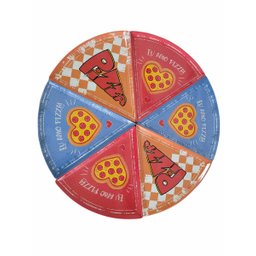 Prato De Pizza Em Melamina Com 6 Peças - 1