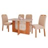 Conjunto Mesa Louise 1,30 com 4 Cadeiras Paola Wood Cinamomo/off/mad/nude Cimol Mesa Louise Cadeiras - 1