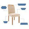 Conjunto Mesa Louise 1,30 com 4 Cadeiras Paola Wood Cinamomo/off/mad/nude Cimol Mesa Louise Cadeiras - 7