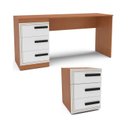 Ver imagem 1 de Conjunto de Escritório Escrivaninha 163cm e Mesa Auxiliar 40cm Valência Politorno Móveis
