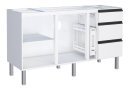 Ver imagem 2 de Gabinete para Cozinha Ga em Aço 1.58 Cm com Puxadores e Pés em Aluminío 3 Gavetas com Corrediças Tel