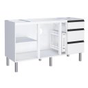 Ver imagem 2 de Gabinete para Cozinha Ga em Aço 1.58 Cm com Puxadores e Pés em Aluminío 3 Gavetas com Corrediças Tel