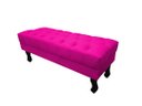 Ver imagem 1 de Recamier Luis Xv Capitonê Retrô 120cm Couro Rosa Pink Pés Madeira Ms Decor