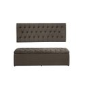Ver imagem 1 de Kit Cabeceira e Calçadeira Imperatriz 100 cm Suede Marrom Claro