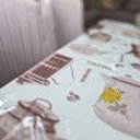 Ver imagem 3 de Toalha Pvc Estampada Transparente 5.0x1.4m Protetora Mesa 10