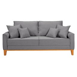Conjunto Sofá Living Beny 2 e 3l Base Madeira Linho - 3