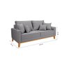Conjunto Sofá Living Beny 2 e 3l Base Madeira Linho - 9