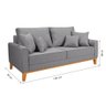 Conjunto Sofá Living Beny 2 e 3l Base Madeira Linho - 8