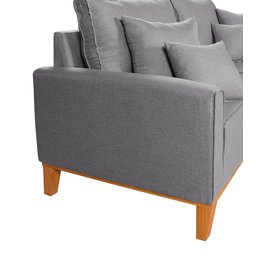 Conjunto Sofá Living Beny 2 e 3l Base Madeira Linho - 5