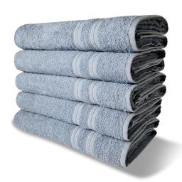 Kit 10 Toalhas Banho Gigante Itália Soft 100% Algodão Grossa Luxo - Azul Claro - 2