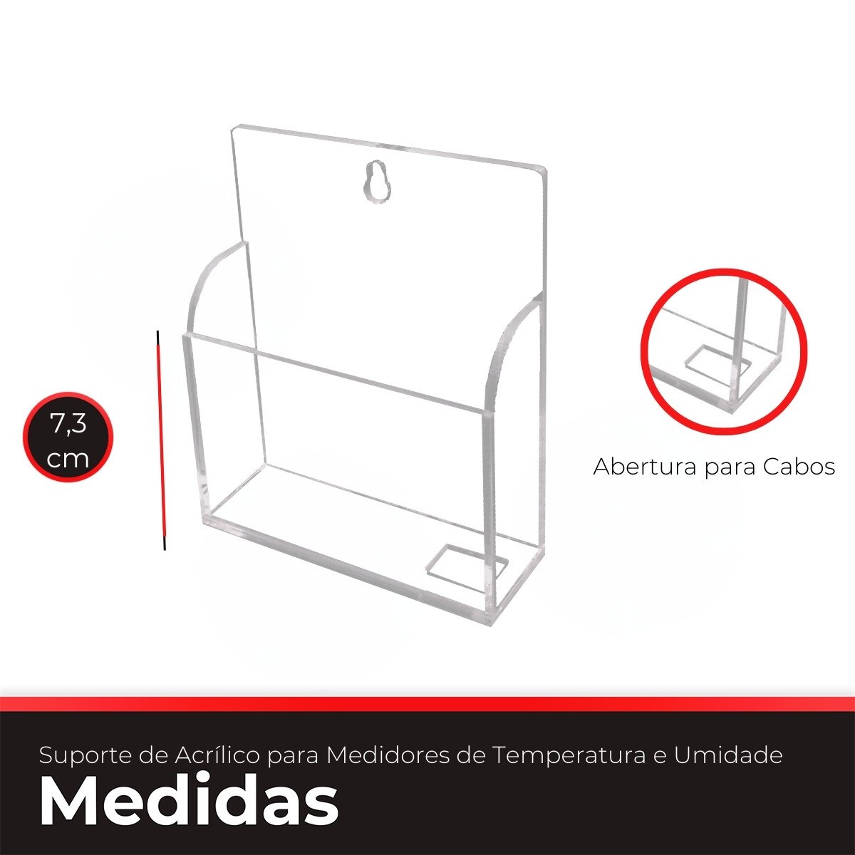 Kit com 4 Suportes de Acrílico para Medidores de Temperatura e Umidade Datalogger - 5