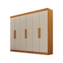 Ver imagem 1 de Guarda-Roupas 6 Portas 2 Gavetas Delta Cinamomo/Off White