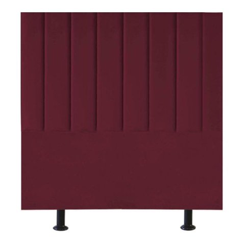 Cabeceira Estofada Cama Box Solteiro 90 Cm Paolla Suede Bordô