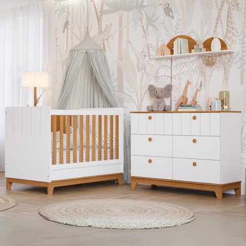Quarto de Bebê Completo Berço Americano Cômoda 100% Mdf