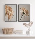 Ver imagem 1 de Kit 2 Quadros Decorativos Florais Bege e Cinza 45x34cm:madeira Branca