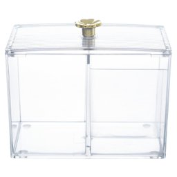 Porta Algodão Divisória Flor Dourada Organizador PAL-640 PGB Porta Cotonete Flor Divisória - 3
