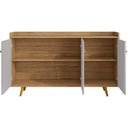 Ver imagem 4 de Balcão Buffet 3 Portas Quartzo 135 Cm Naturalle Off White Bechara