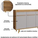 Ver imagem 5 de Balcão Buffet 3 Portas Quartzo 135 Cm Naturalle Off White Bechara