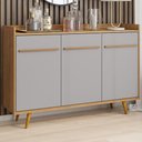Ver imagem 2 de Balcão Buffet 3 Portas Quartzo 135 Cm Naturalle Off White Bechara