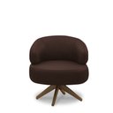 Ver imagem 2 de Poltrona Decorativa Katy Sala de Estar Base Giratória em Madeira Couro Marrom Chocolate G88 - Gran B