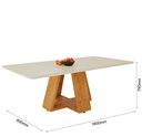 Ver imagem 3 de Mesa de Jantar 6 Lugares Base Elegante Perfeita para Sala de Jantar e Cozinha Integrada:off White