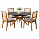 Ver imagem 4 de Conj Sala de Jantar Mesa Red Vid C/4 Cad Betina Mad Eucalipto:preto/cinza