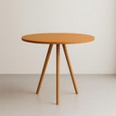 Ver imagem 1 de Mesa de Jantar Redonda 80cm Tripé Bistrô MDF Madeira Cor Mel