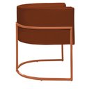 Ver imagem 4 de Kit 2 Poltronas Reforçadas Decorativa Sala Nayara Base Ferro Bronze Suede Terracota