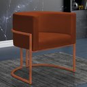 Ver imagem 2 de Kit 2 Poltronas Reforçadas Decorativa Sala Nayara Base Ferro Bronze Suede Terracota