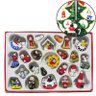 Mini Enfeites Bonecos Natal Madeira Natalino Enfeite 24 pcs (902) - 1