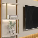 Ver imagem 6 de Rack para Sala com Painel para Tv 70 Pol Led 297cm Spencer L05 Tauari Off White Fosco - Lyam Decor