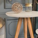 Ver imagem 3 de Conjunto Mesa Apoio Lateral Redonda Pés Palito Classic-off White