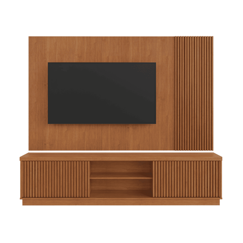 Home Rack Painel Valencia Ripado 2 Portas Tv 75":naturalle
