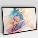 Ver imagem 1 de Quadro Decorativo em Canvas Abstrato Aquarela Luxo TaColado Moldura Flutuante 4,5cm Madeira 90 x 60c