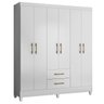 Guarda Roupa Panamá 153cm 6 Portas Branco Moval - 2