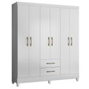 Ver imagem 2 de Guarda Roupa Panamá 153cm 6 Portas Branco Moval