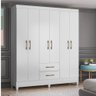 Guarda Roupa Panamá 153cm 6 Portas Branco Moval - 1