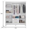 Guarda Roupa Panamá 153cm 6 Portas Branco Moval - 4