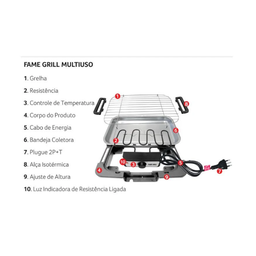 Churrasqueira Elétrica Portátil Pequena 110v ou 220v Fame:preta/127v - 5