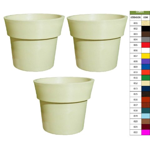 Kit 3 Vasos Plantas Frutífera hortaliças 60x70 Ibiza Polietileno BGPLASTICOS V960 AZUL BEBE 019